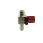 Drain valve with red knob stock image