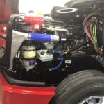 Fuel pro 485 being used on a red truck