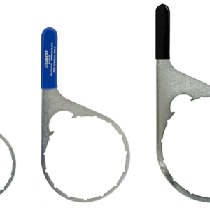 Metal wrench set of three stock image