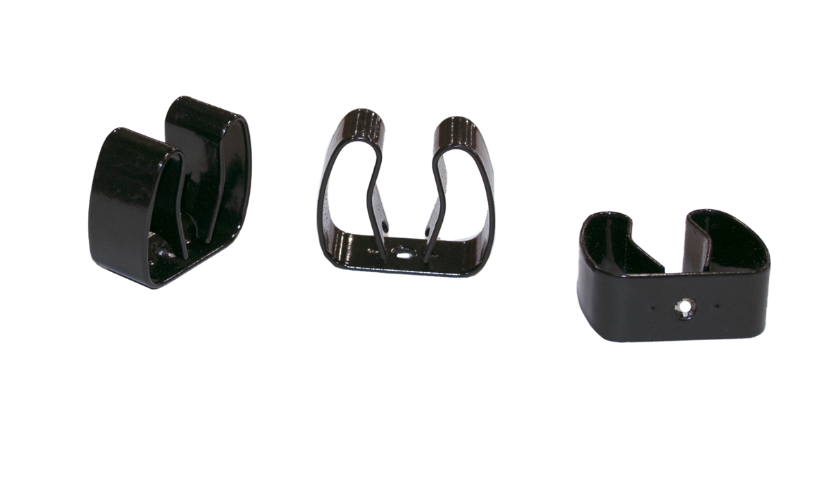 three black gripper clips stock image