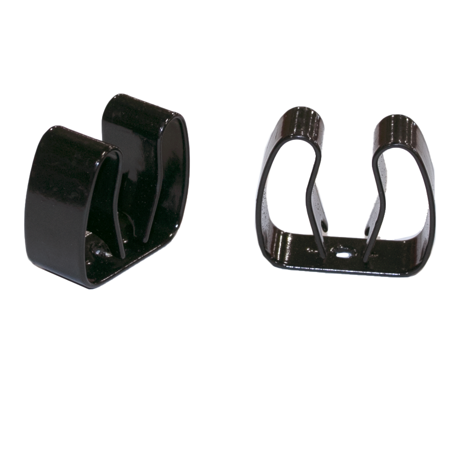 two black gripper clips stock image