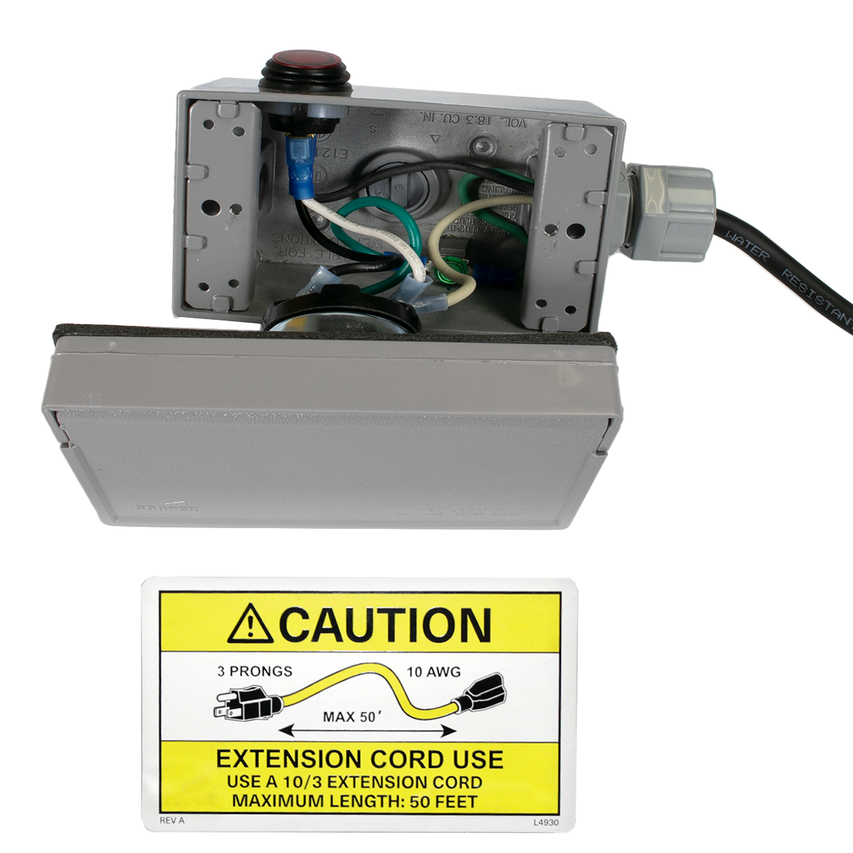 12V electrical box stock image